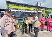 Plt.Kapolres Bersama Wakil Ketua Bhayangkari Cabang Toba Serahkan Bingkisan Lebaran di Pos PAM dan Pos Yan